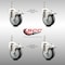 Service Caster 4 Inch 316SS Thermoplastic Rubber Swivel 10mm Stem Caster Set Lock Brake SCC SCC-SS316TSTTL20S414-TPRB-M1015-4 - alternate 3